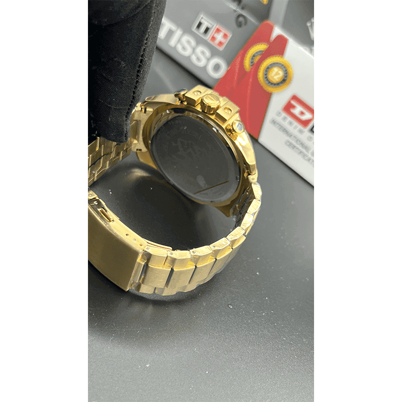 ساعت مچی مردانه دیزل شاخدار (مگا شیف) فول طلایی Diesel Mega Chief Watch Full Golden — تصویر ۵