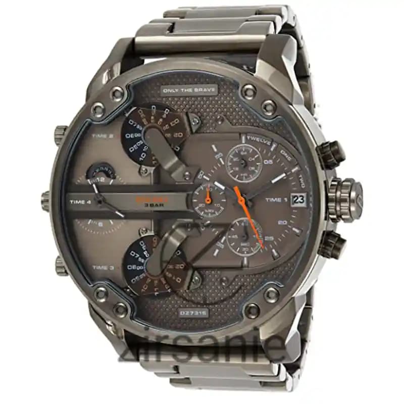 ساعت مچی مردانه دیزل هفت موتور سیلور صفحه بژ Diesel Mr.Daddy Silver Beige Screen