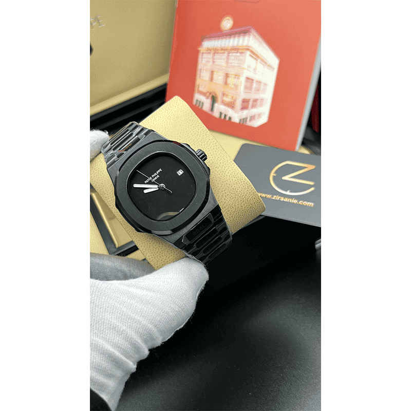 ساعت مچی مردانه پتک فیلیپ ناتیلوس تمام مشکی Patek Philippe Nautilus Full Black — تصویر ۳