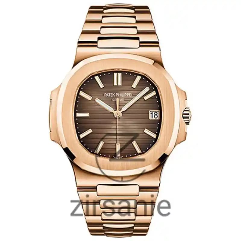ساعت مچی مردانه پتک فیلیپ ناتیلوس رزگلد صفحه کافی Patek Patek Philippe Nautilus Rose Gold Cafee Screen