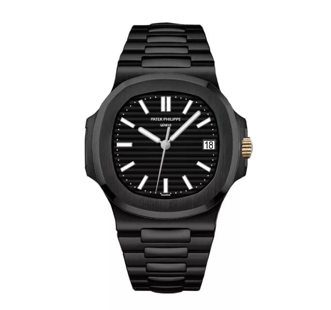 ساعت مچی مردانه پتک فیلیپ ناتیلوس مشکی صفحه مشکی Patek Philippe Nautilus Watch Black Black Screen