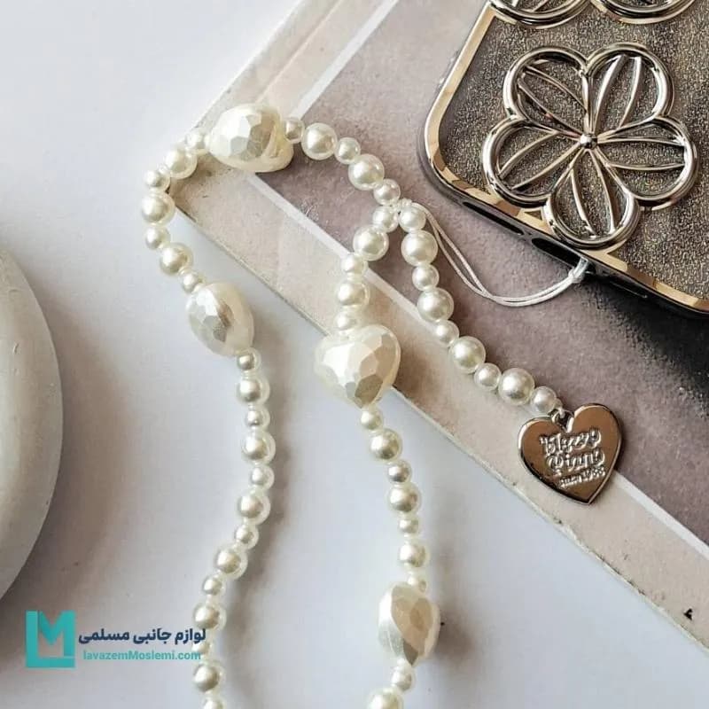 بند آویز مروارید سفید کدC3320 | لوازم جانبی مسلمی
