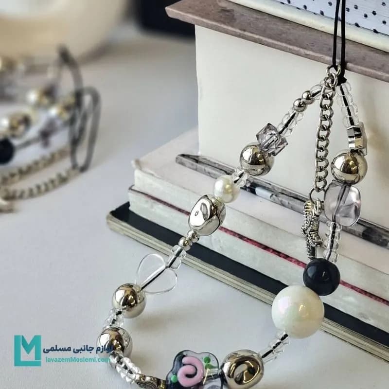 بند آویز مروارید و گل کد C3318 | لوازم جانبی مسلمی