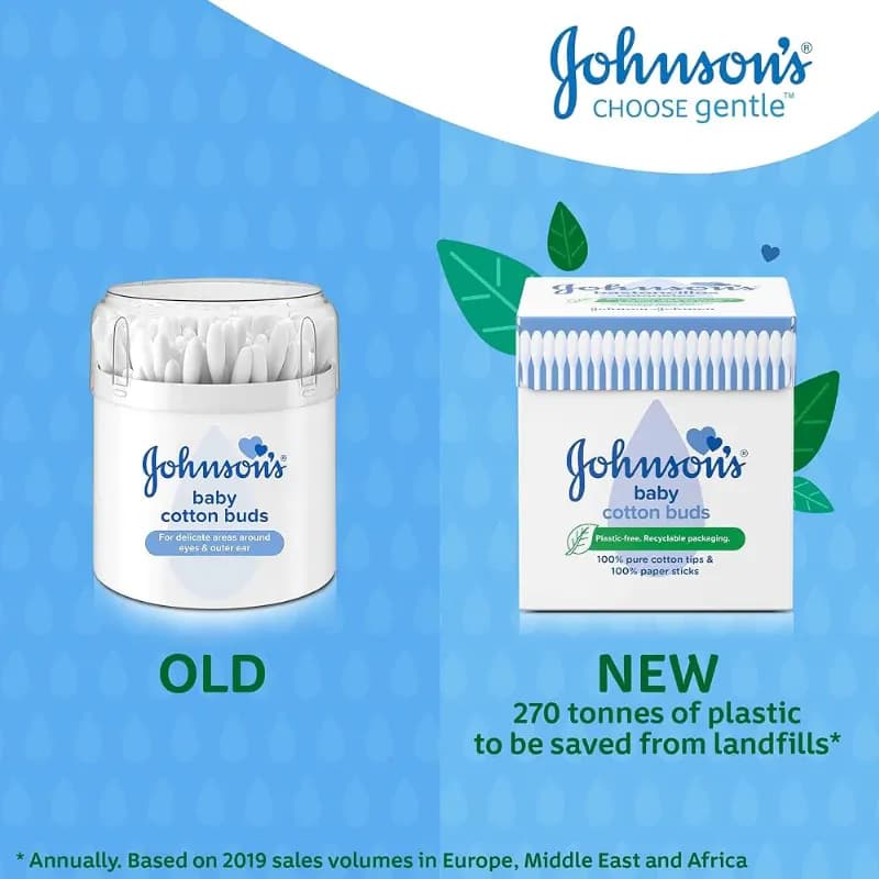 گوش پاک کن پنبه ای کودک جانسون JOHNSON’S BABY COTTON BUDS بسته 200 عددی — تصویر ۲
