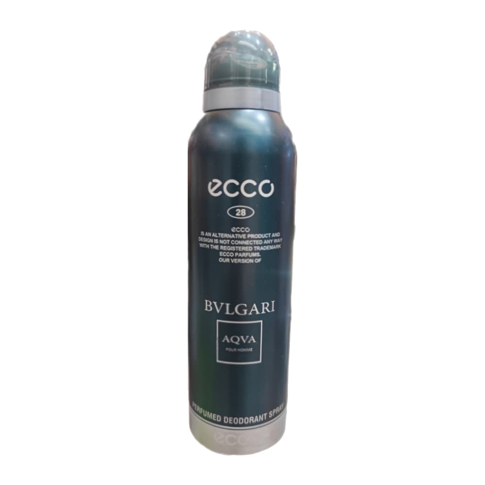 اسپری ضد تعریق مردانه اکو Ecco Bvlgari Aqva No 28 حجم 200 میل — تصویر ۲