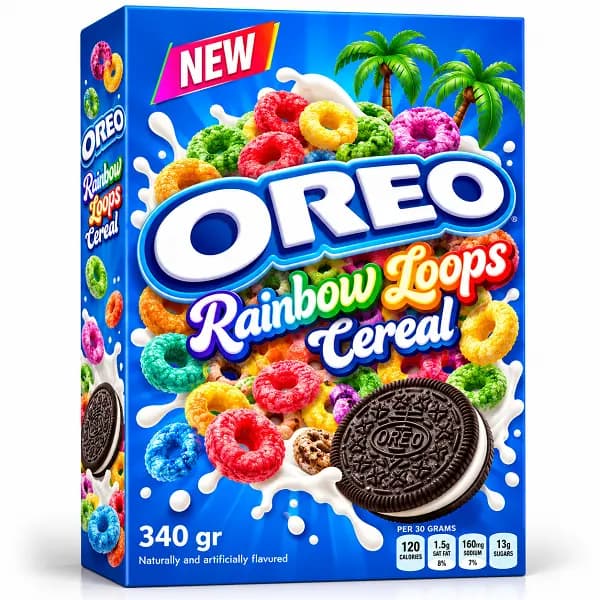 کورن فلکس شکلات و میوه اورئو رنگین کمانی (340 گرم) oreo — تصویر ۲