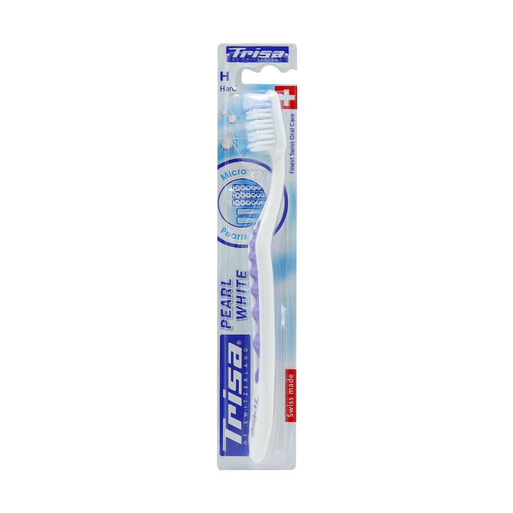 مسواک پرل وایت تریزا Trisa Pearl White Hard با برس سخت H