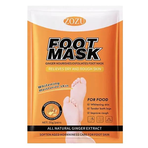 ماسک ورقه ای پا لایه بردار و سفید کننده عصاره زنجبیل زوزو ZOZU Ginger Nourishes Exfoliates Foot Mask