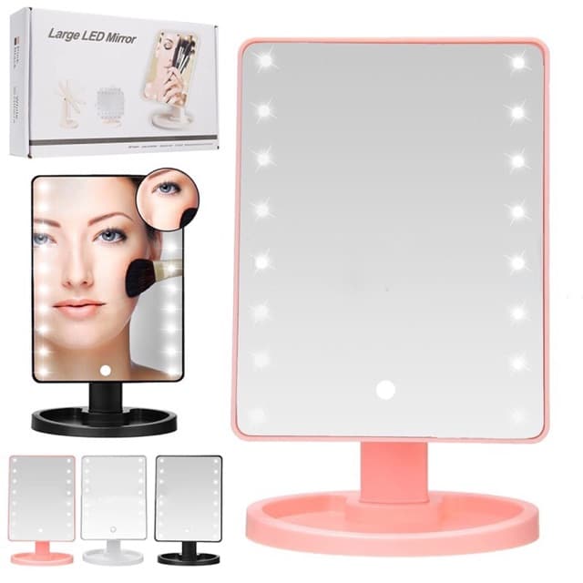 آینه آرایش چرخشی با چراغ LED صفحه لمسی — تصویر ۵