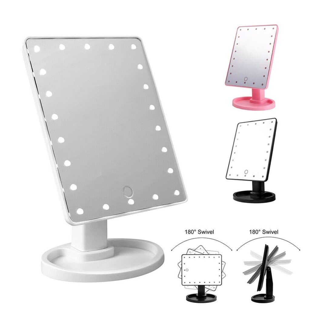 آینه آرایش چرخشی با چراغ LED صفحه لمسی — تصویر ۶