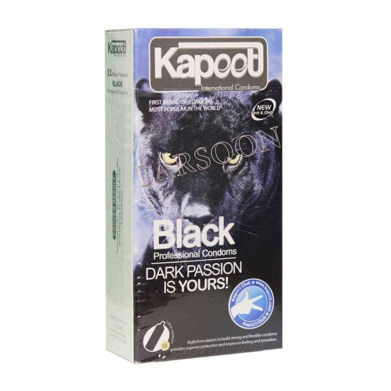 کاندوم تاخیری مشکی کاپوت 12 عدد Kapoot Black Condoms