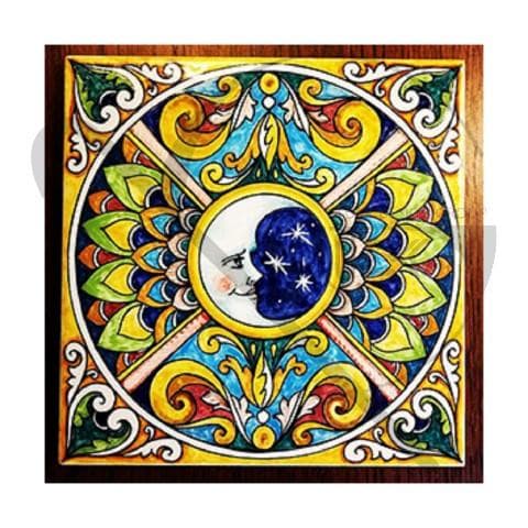 کاشی طرح ماه قدیمی کد T134