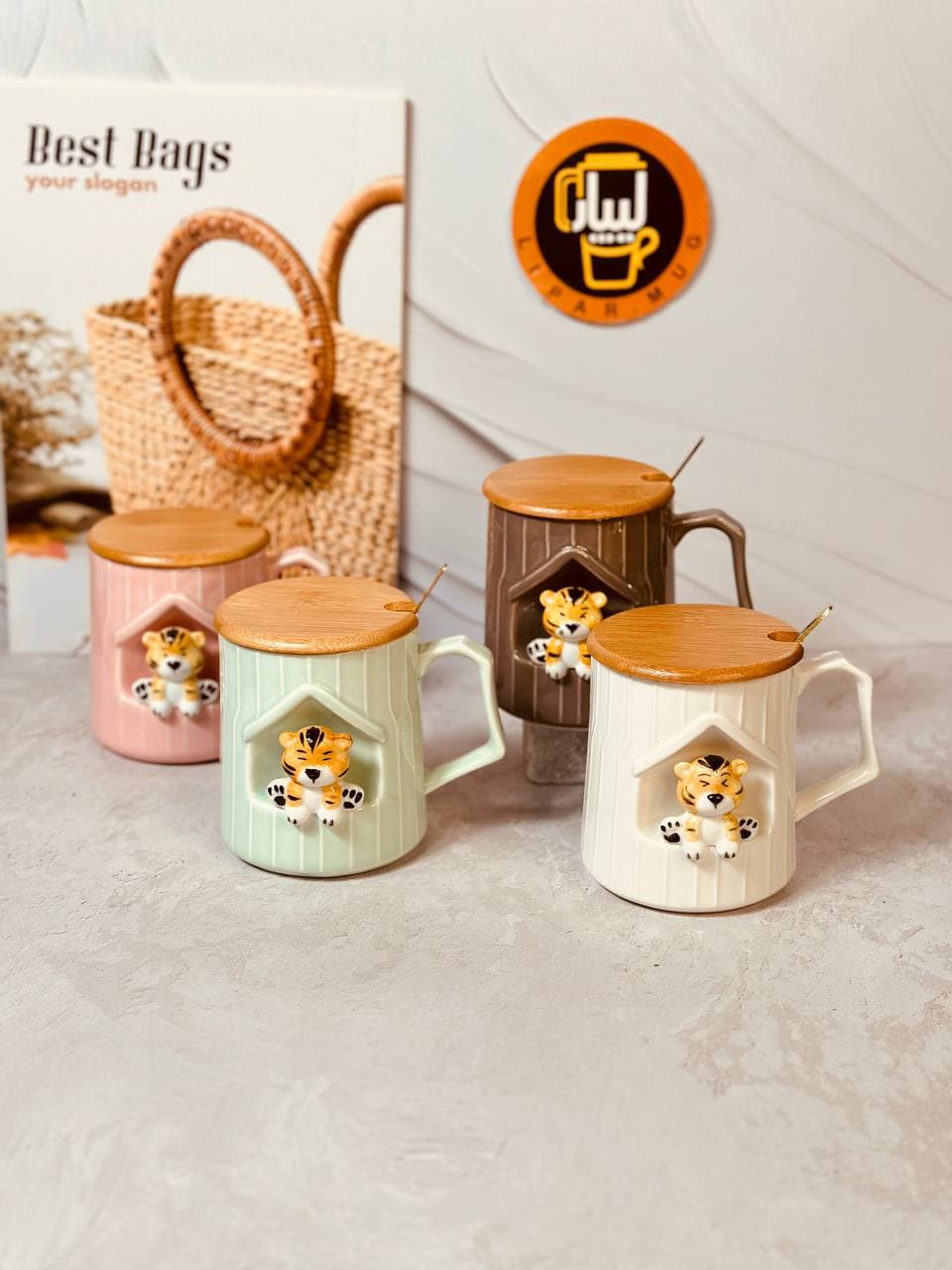 ماگ تایگر پنجره ای درب بامبو کد 5311