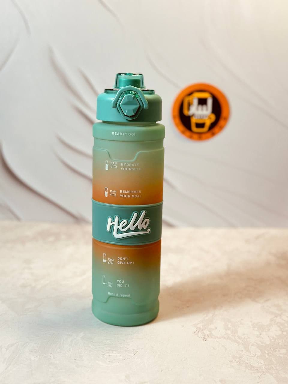 قمقمه دسته دار اسپرت دورنگ HELLO کد 0258 — تصویر ۳