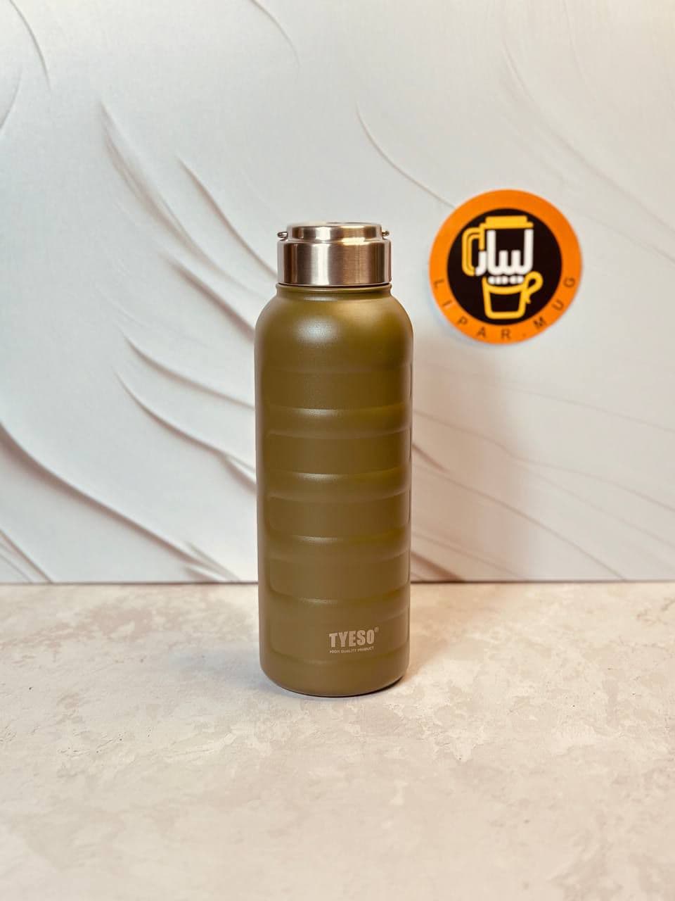 فلاسک شیار دار درب استیل تایسو TYESO درب پیچی سایز بزرگ 1 لیتری TS-8816 — تصویر ۴