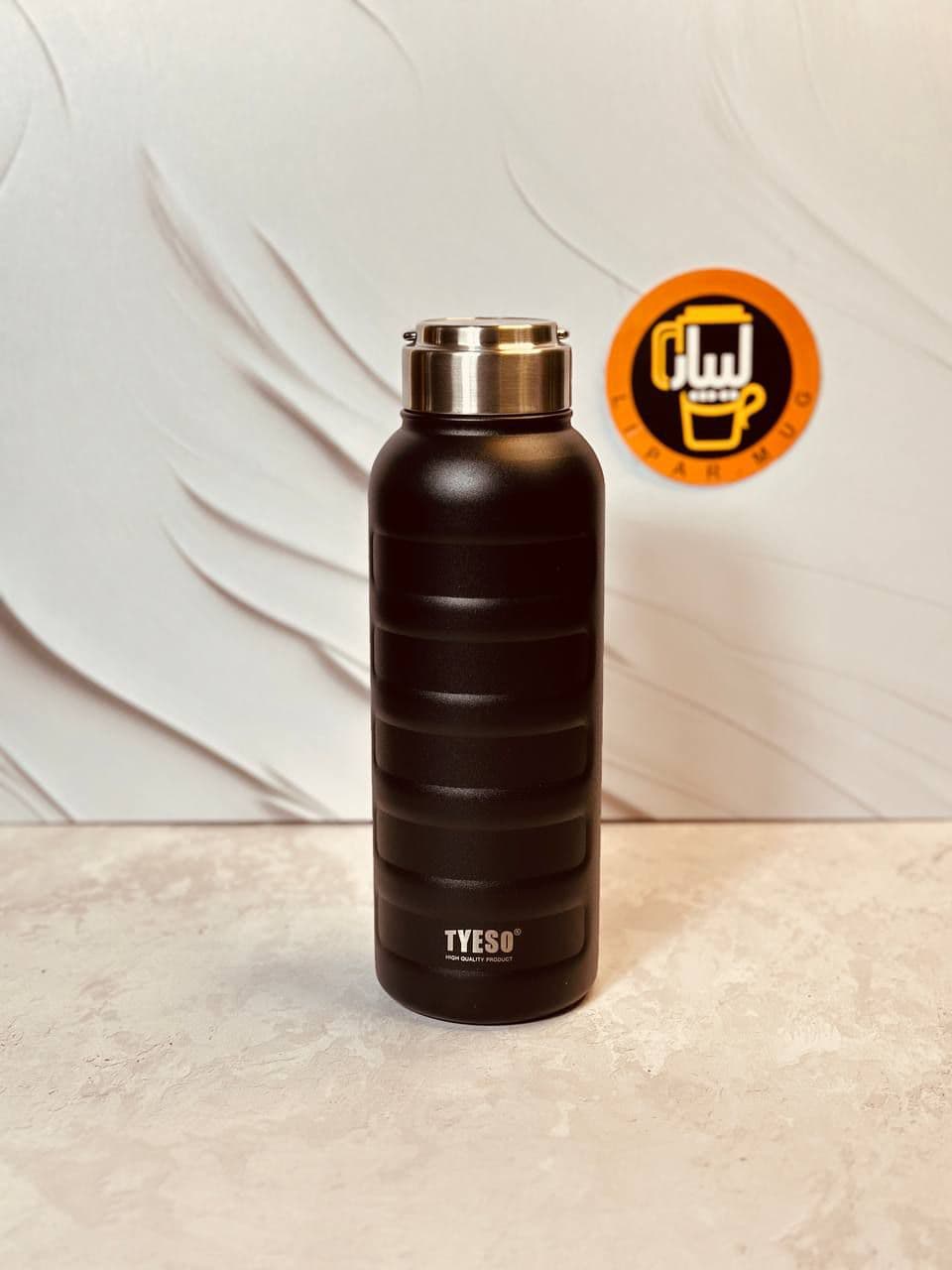 فلاسک شیار دار درب استیل تایسو TYESO درب پیچی سایز بزرگ 1 لیتری TS-8816 — تصویر ۲