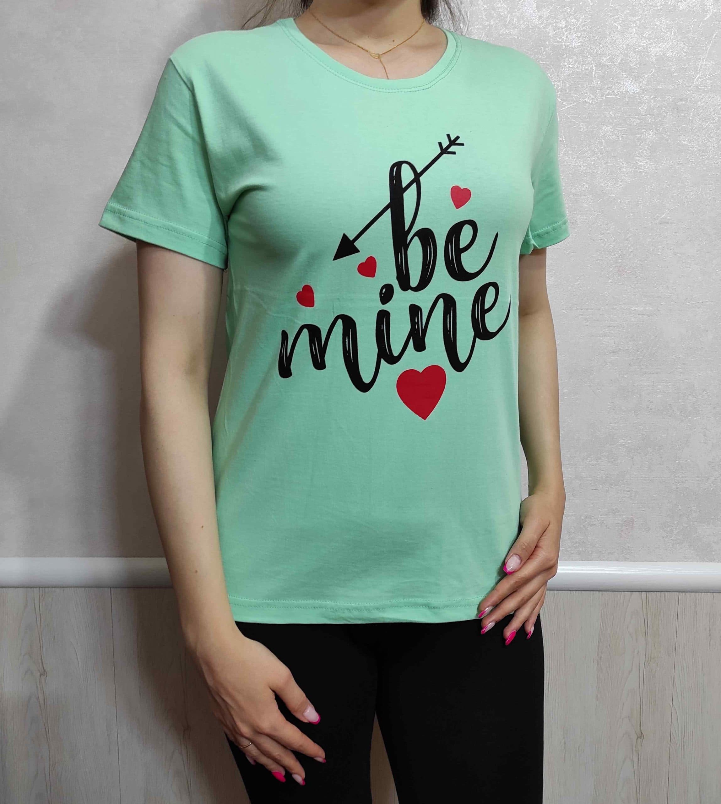 تیشرت زنانه طرح be mine کد02 — تصویر ۲