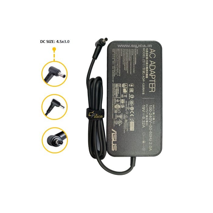 آداپتور و شارژر لپ تاپ اورجینال ایسوس Asus 19v 6.32a slim — تصویر ۲