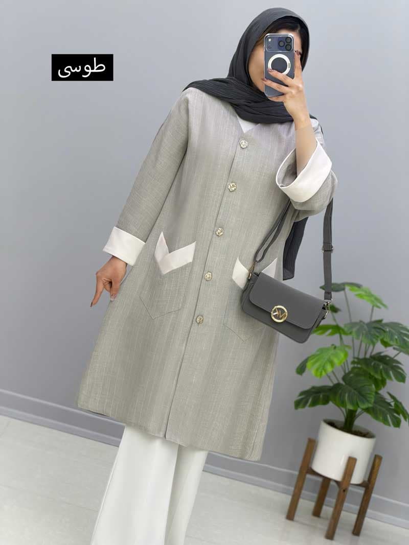 مانتو یقه هفت شانتون ناریکا کد458242 — تصویر ۳