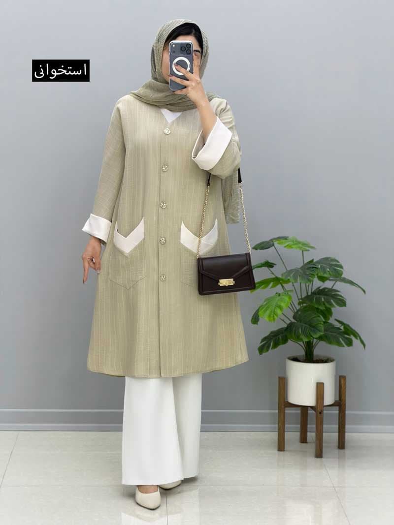 مانتو یقه هفت شانتون ناریکا کد458242 — تصویر ۷