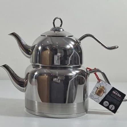 کتری قوری استیل نزاز کف چدن مدل 2405 — تصویر ۲