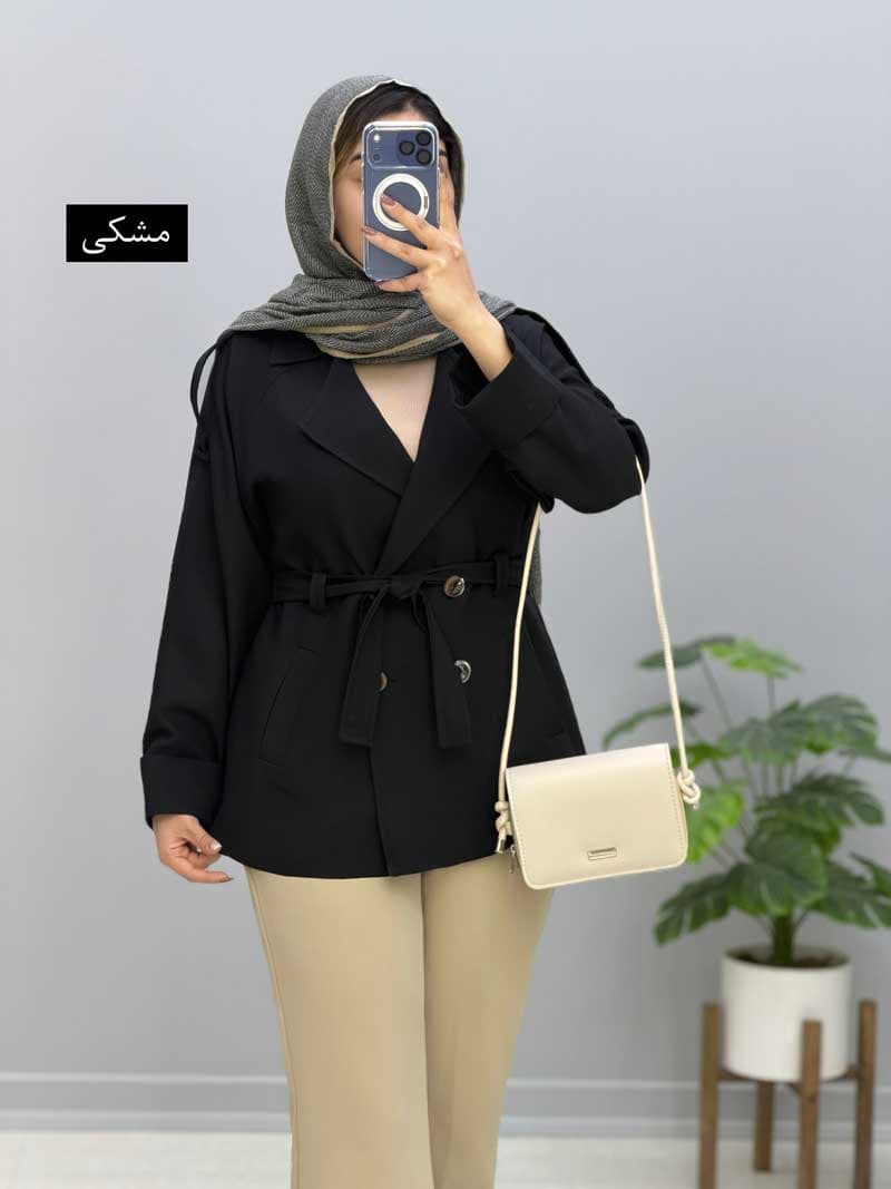 مانتو کتی یقه انگلیسی مازراتی ژوبین کد8272012 — تصویر ۳