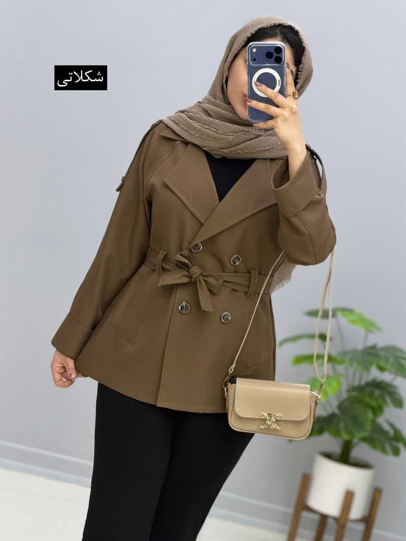 مانتو کتی یقه انگلیسی مازراتی ژوبین کد8272012 — تصویر ۵