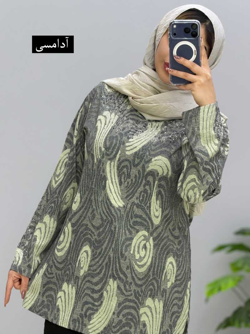 بلوز یقه گرد ژاکارد رامیسا کد 207623 — تصویر ۵