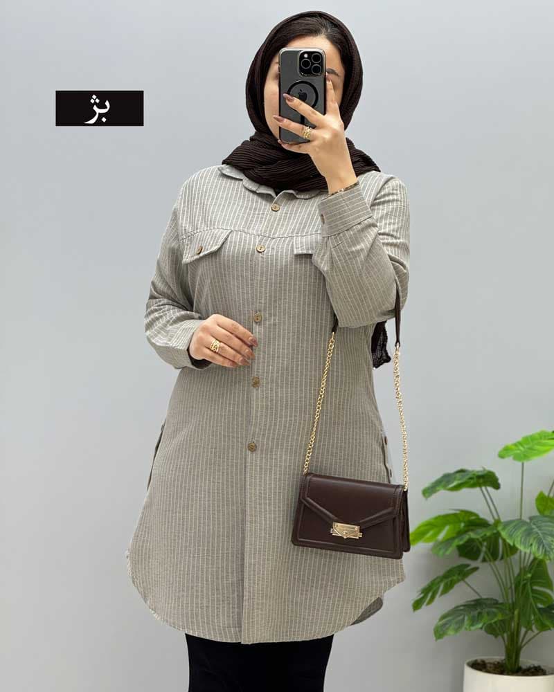 مانتو لینن ماهی کد 329730 — تصویر ۴