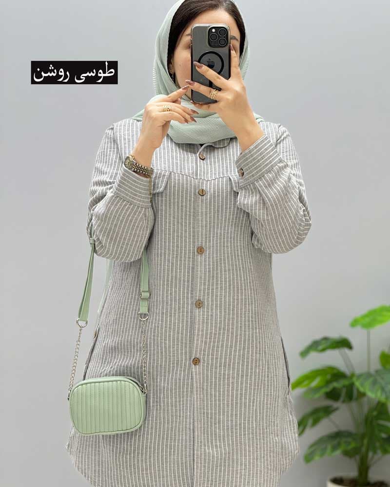 مانتو لینن ماهی کد 329730 — تصویر ۷