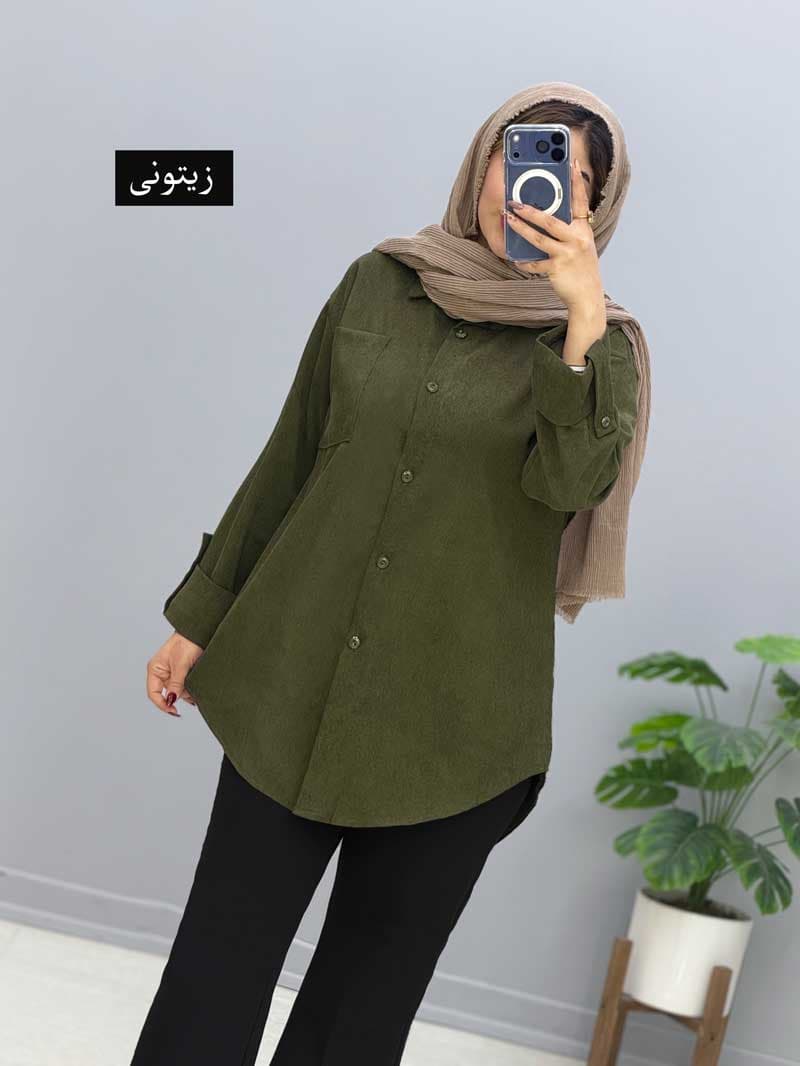 مانتو تک جیب مخمل کامیلا کد 10105427 — تصویر ۷