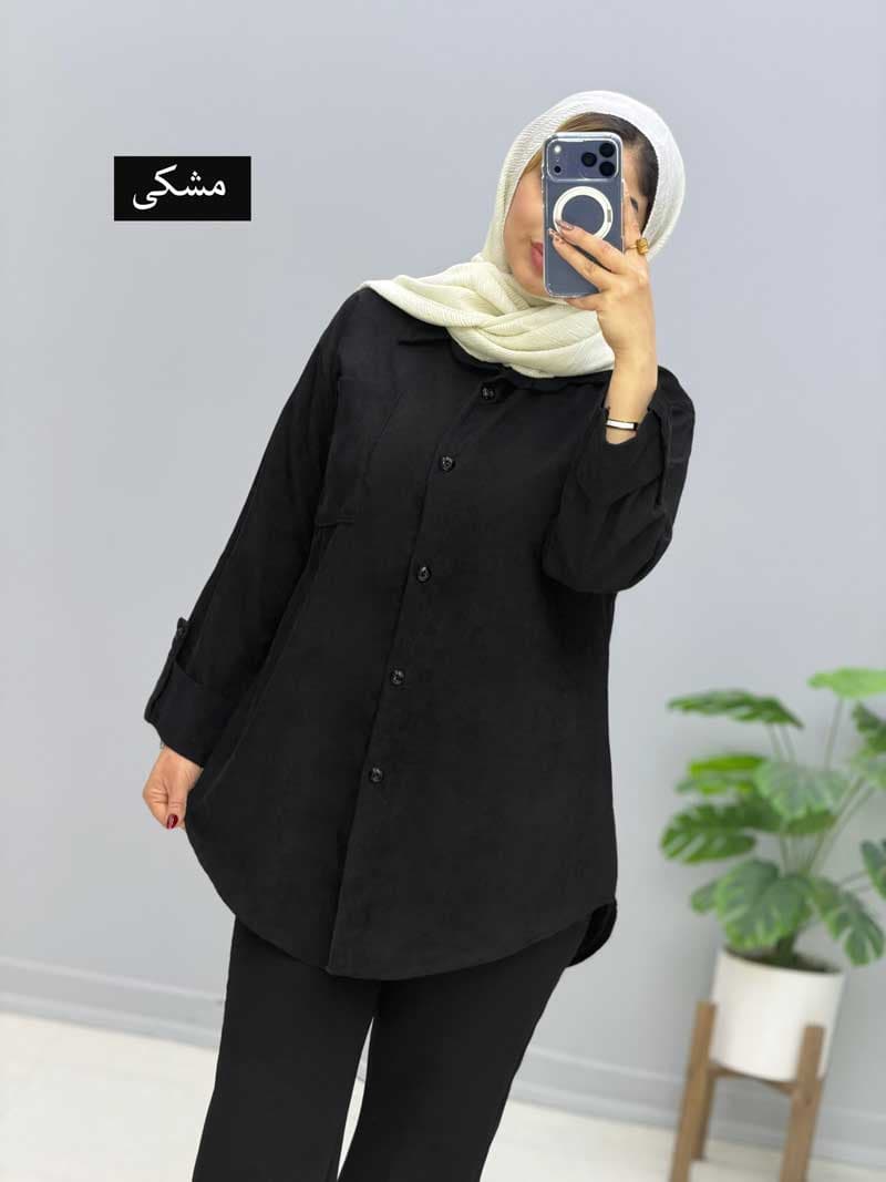 مانتو تک جیب مخمل کامیلا کد 10105427 — تصویر ۵