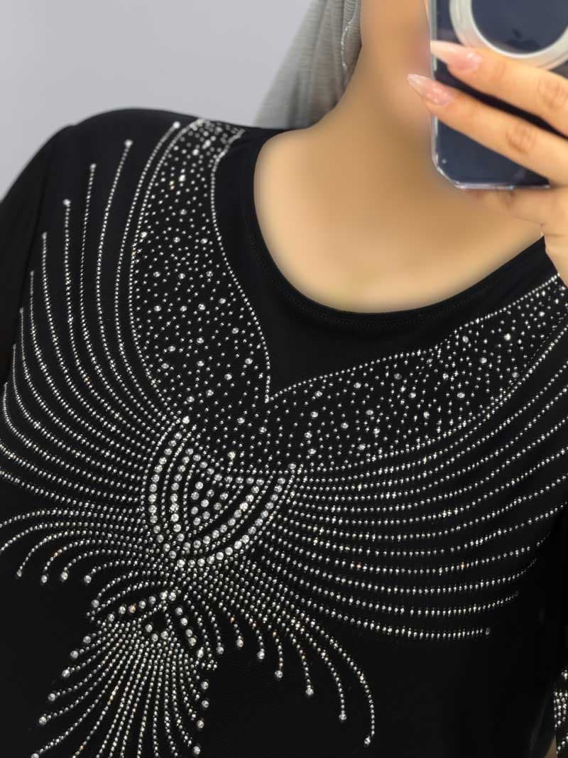 بلوز مجلسی یقه گرد چیدم کد205614 — تصویر ۲