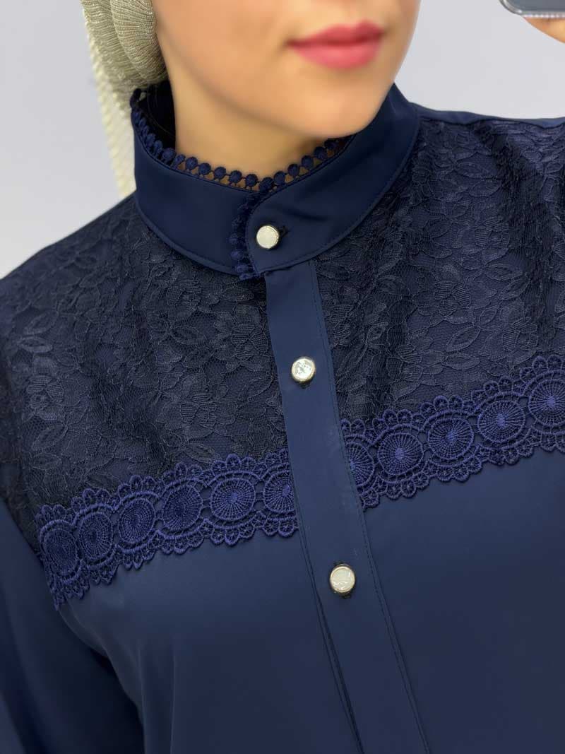 شومیز جلو دکمه ساتن راکان کد 81831 — تصویر ۷