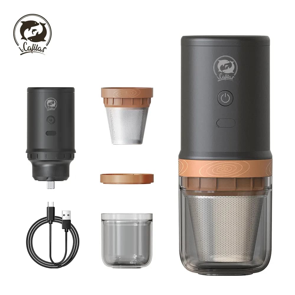 قهوه ساز ایکافیلاس مدل iCafilas Travel Solo Electronic Coffee Grinder Dripper — تصویر ۲