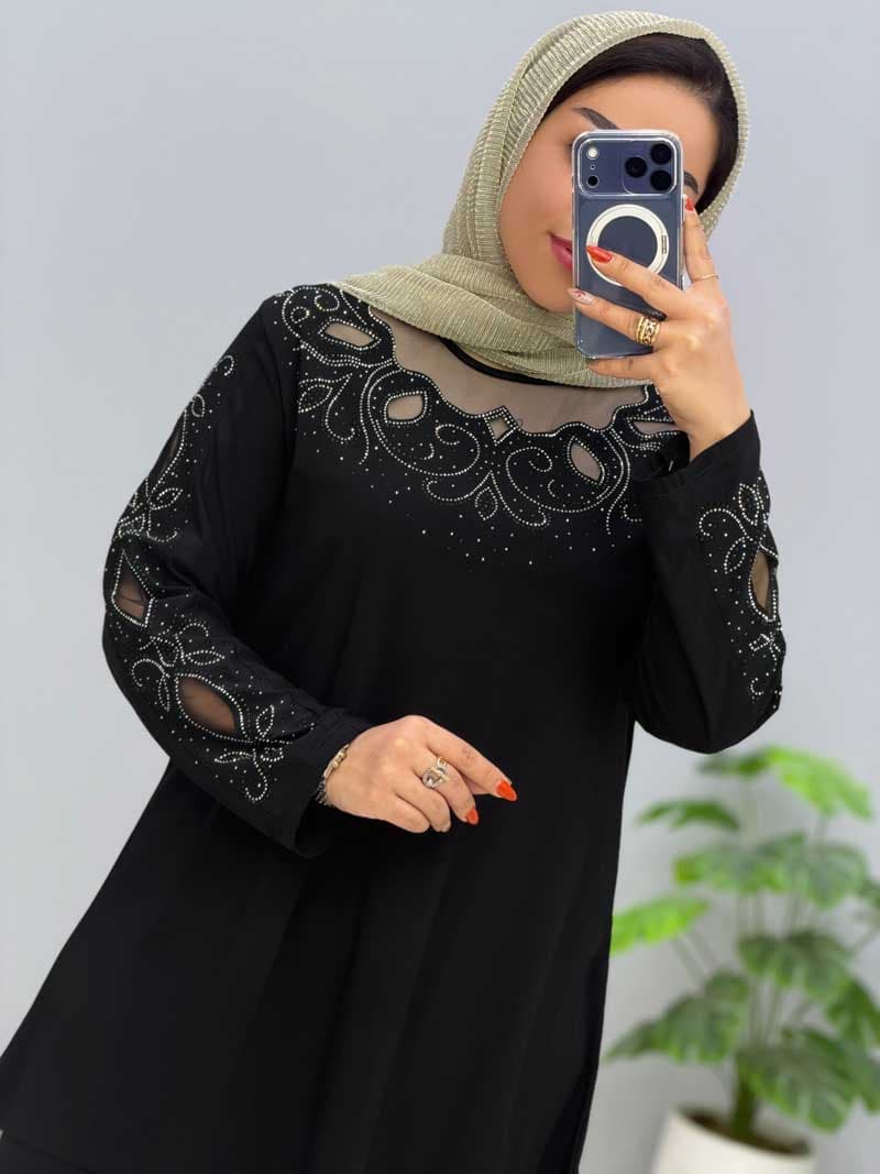 تونیک نگینی کرپ سحرناز کد205622