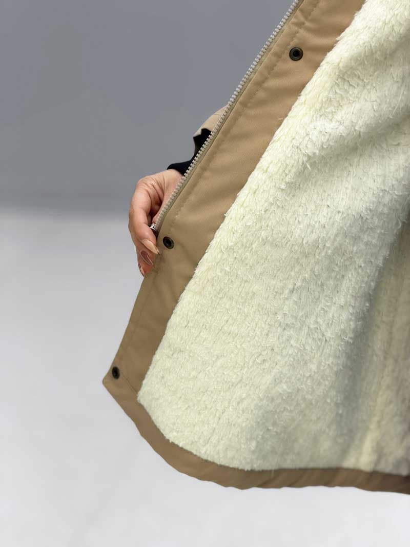 کاپشن کلاه دار کتان ساچلی کد 82711 — تصویر ۷