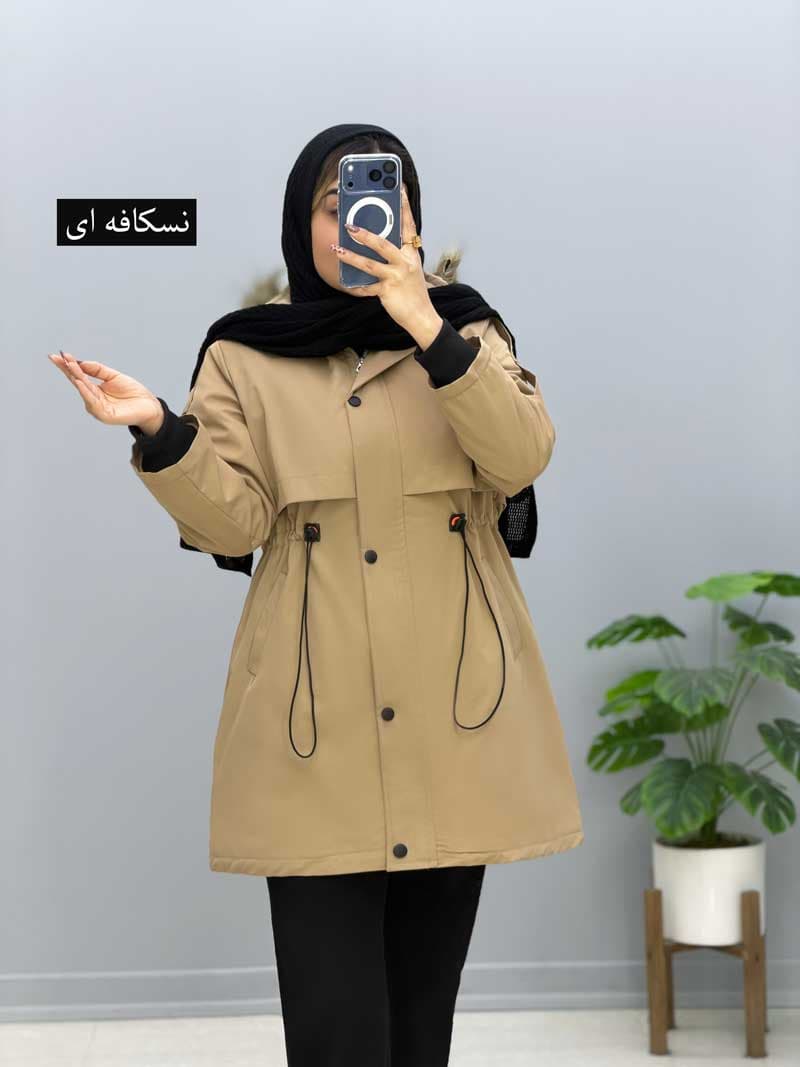 کاپشن کلاه دار کتان ساچلی کد 82711