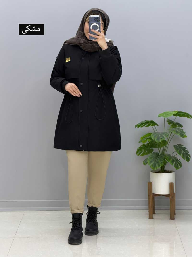 کاپشن کلاه دار کتان ساچلی کد 82711 — تصویر ۳