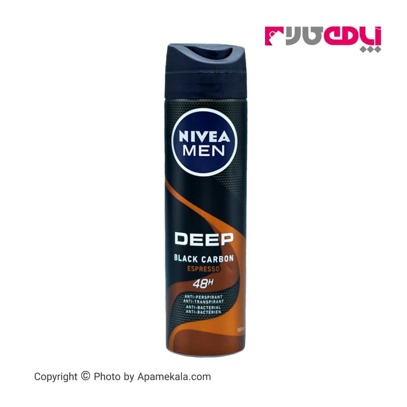 اسپری بدن مردانه نیوآ سری deep مدل black carbon espresso حجم 150 میل