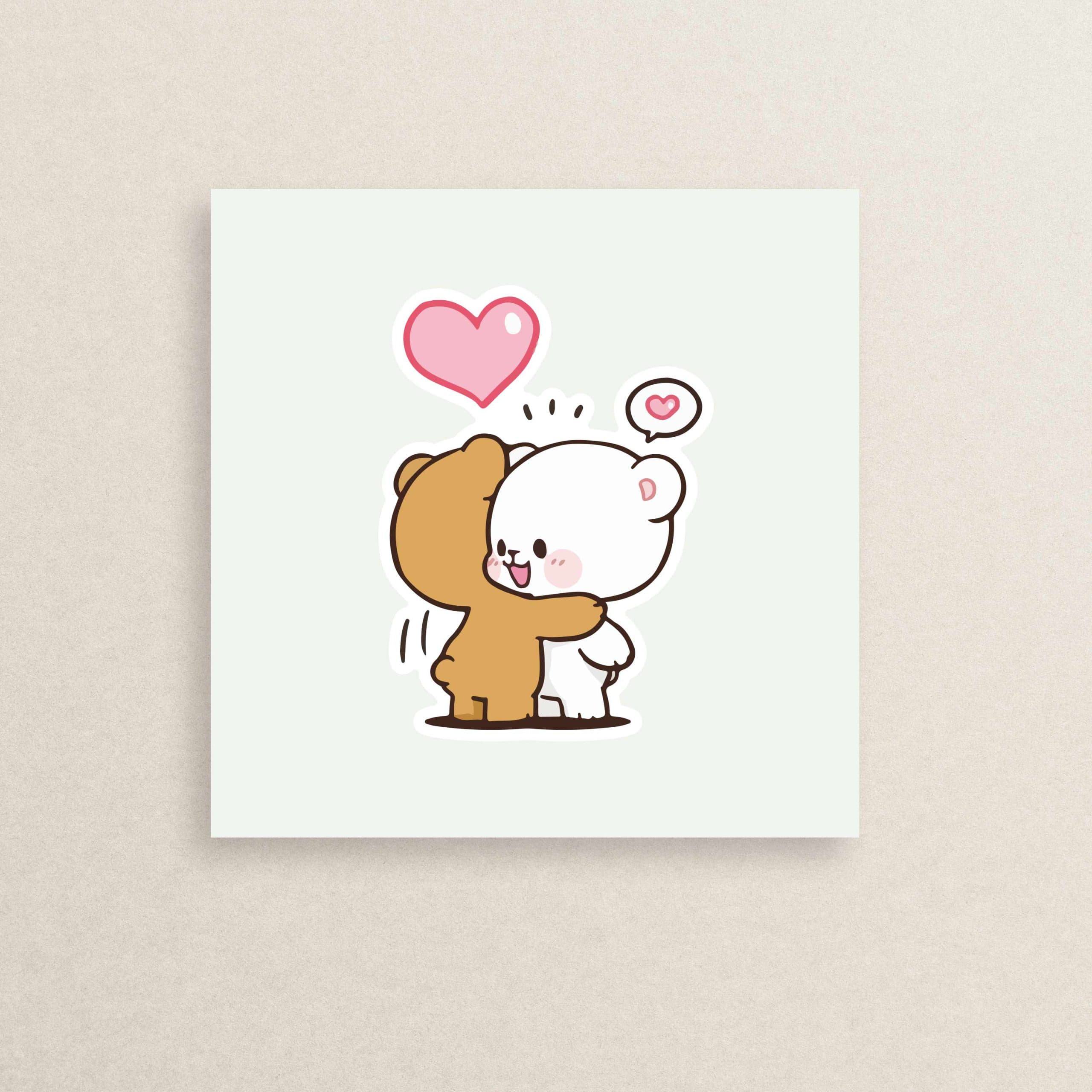 استیکر عاشقانه – خرس های فانتزی 63 | love – Fancy bear sticker 63