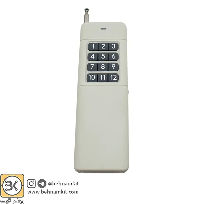 فرستنده ریموت 12 كلید 433 لرن / برد بلند — تصویر ۲