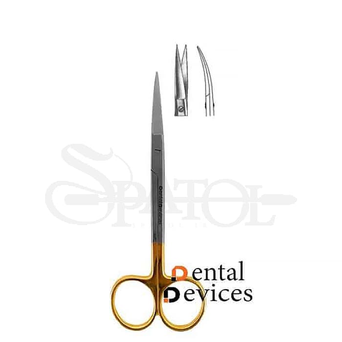 قیچی جراحی دسته طلایی دنتال دیوایس(صاف و کج)Dental Devices
