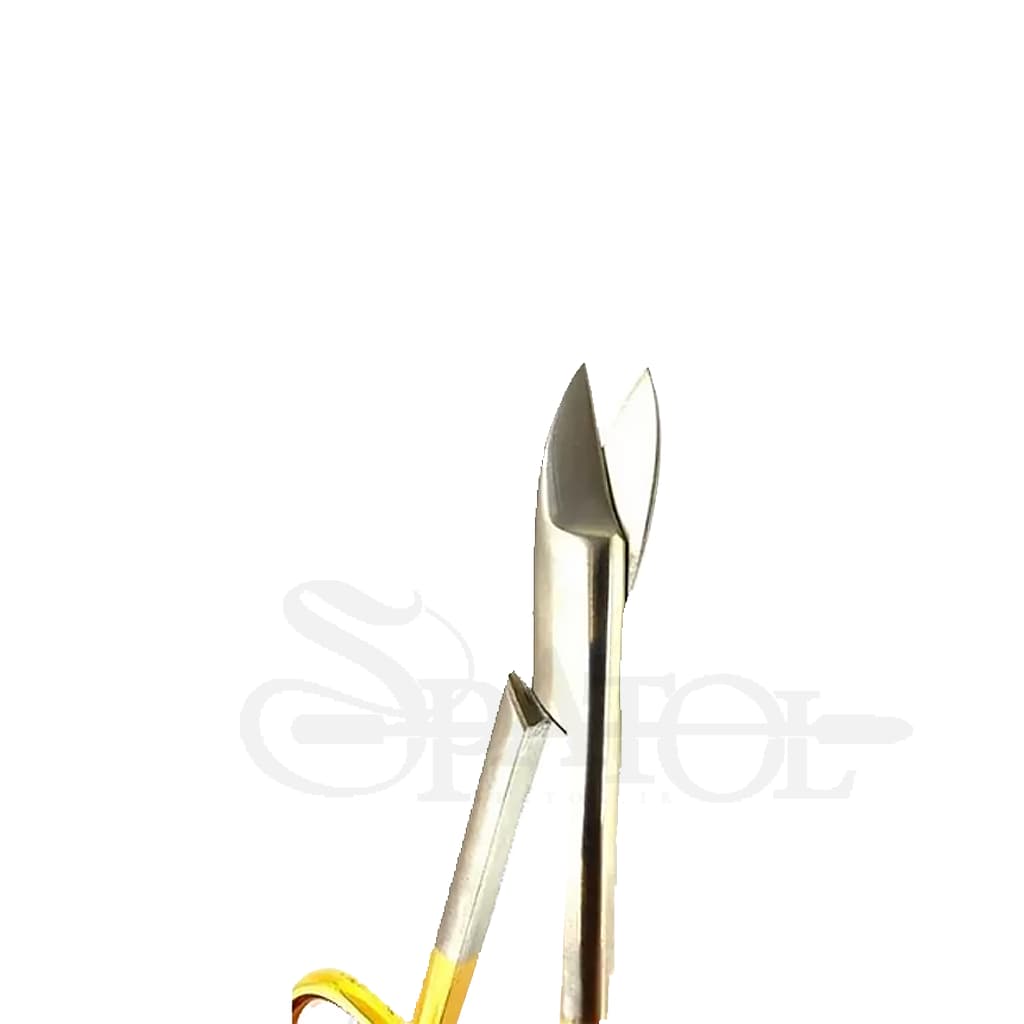 قیچی کرون بر سر صاف دسته طلایی دنتال دیوایسDental Devices — تصویر ۲