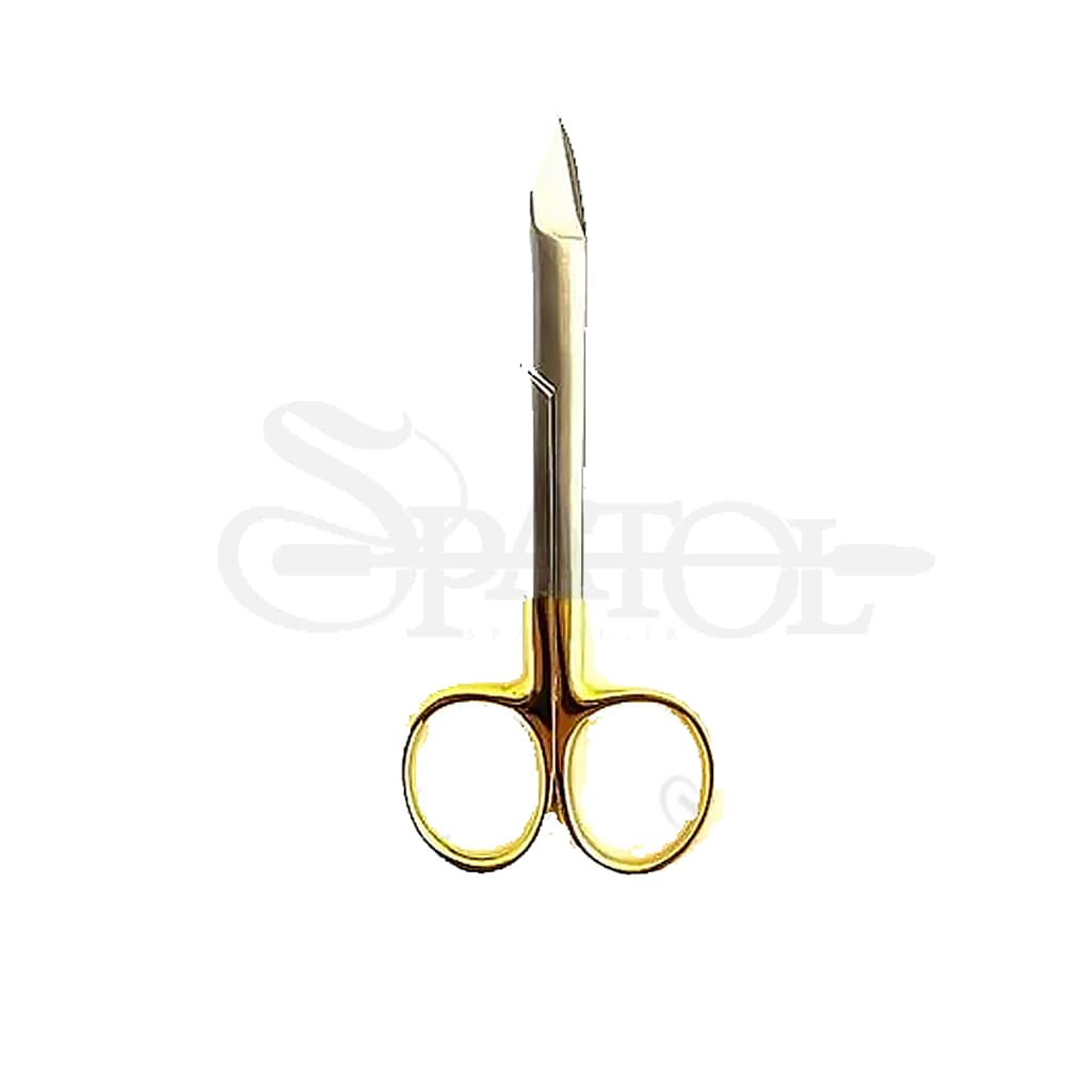 قیچی کرون بر سر صاف دسته طلایی دنتال دیوایسDental Devices