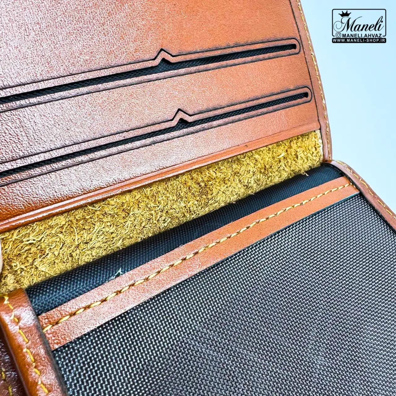 کیف جاکارتی چرم طبیعی Polo | مشکی ، قهوه ای ، عسلی 14031042 — تصویر ۶