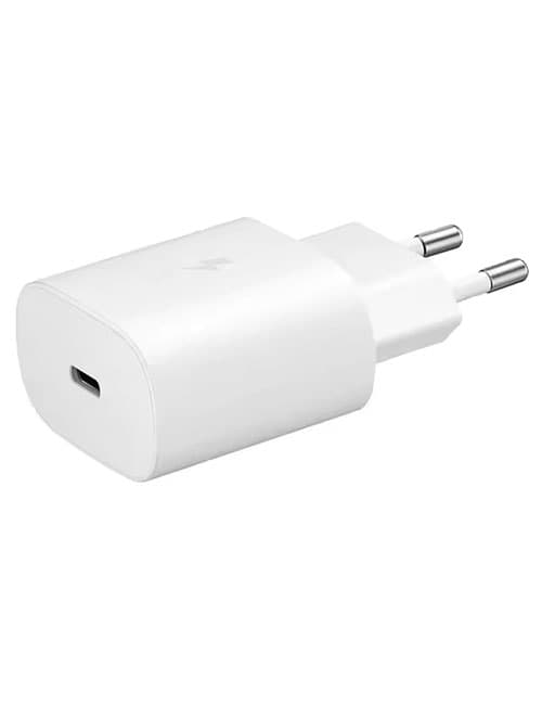 شارژر دیواری سوپر فست سامسونگ 2 پین 25 وات Type-C سفید