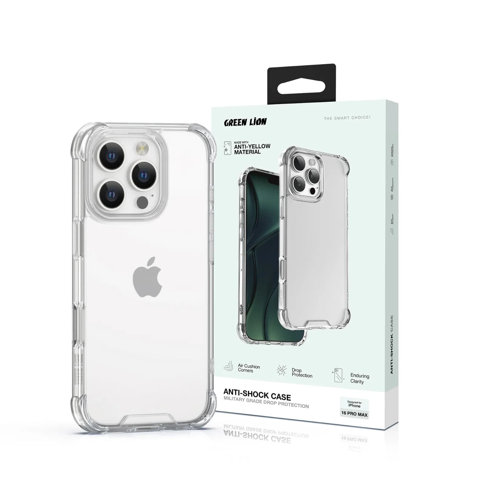 قاب ضد ضربه شفاف iPhone 16 Pro Max مدل Anti-Shock گرین لاین — تصویر ۲