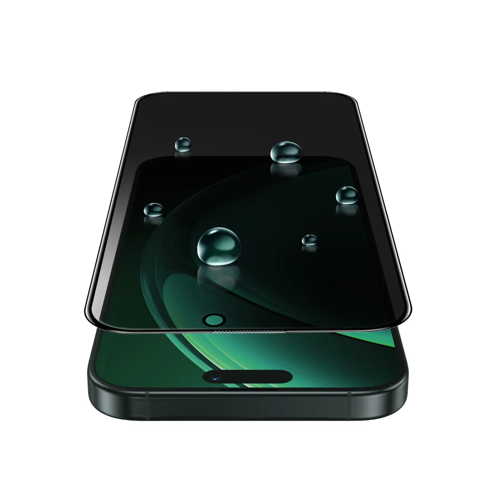 محافظ صفحه حریم خصوصی iPhone 16 مدل 3D Silicone Plus گرین لاین — تصویر ۳