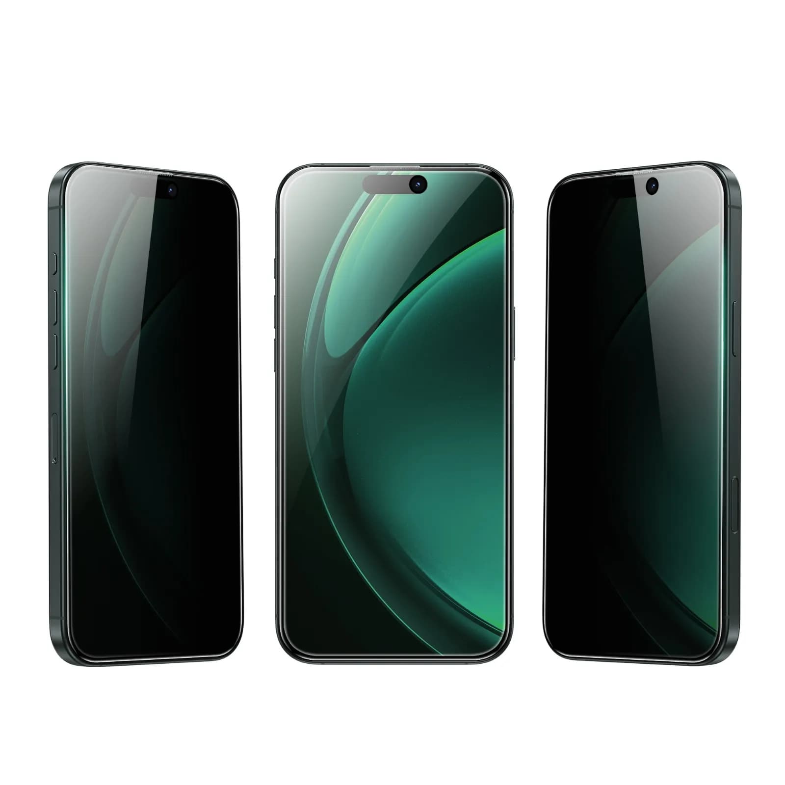 محافظ صفحه حریم خصوصی iPhone 16 مدل 3D Silicone Plus گرین لاین